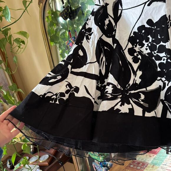 Vintage Speechless Y2K Strapless Black White Floral Dress 3 - Picture 4 of 8